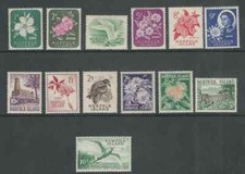 Norfolk Îles 1960-62 Rouge Faces Tropic Oiseau Etc Long Ensemble (Sc 29-41) MNH