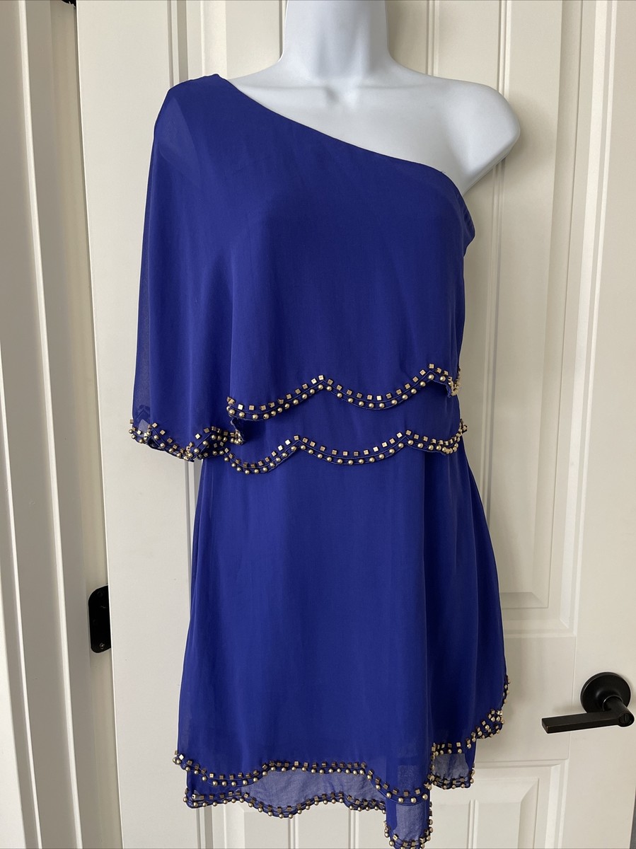 black bead brand dress Women’s Royal Blue One Shoulder wGold Embellishments Sz S velvety Lulus | Royal Blue Bottoms Size (Men's):32 or stepping into a