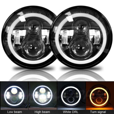 【最終値下げ】Lu.Official Sheer Circle Tank 白 DOT Approved 7inch Round LED Headlight Halo DRL For Datsun 280ZX