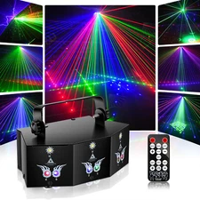 9 Eyes Laser Projector LED RGB DMX Strobe Stage Light DJ Disco Party Lighting US