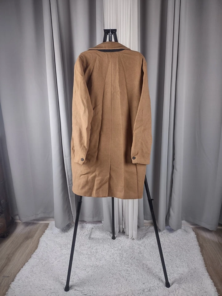 Urban Outfitters Men's Wool Blend Brown 3 Button 2 Pocket Trench Coat Size Large - Image 3 of 4