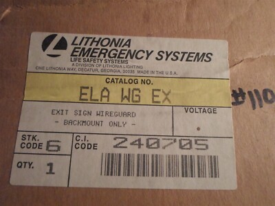 Lithonia Emergency Systems ELA WG EX 240705 Exit Sign Wireguard Backmount Only