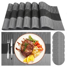 Set Of 6 PVC Place Mats & 6PCS Coasters Dining Table Placemats Non-Slip Washable