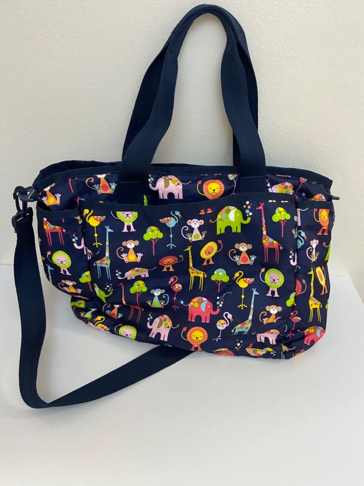 Lesportsac Large Baby Diaper Bag Safari Nylon Blue - Image 3 of 4