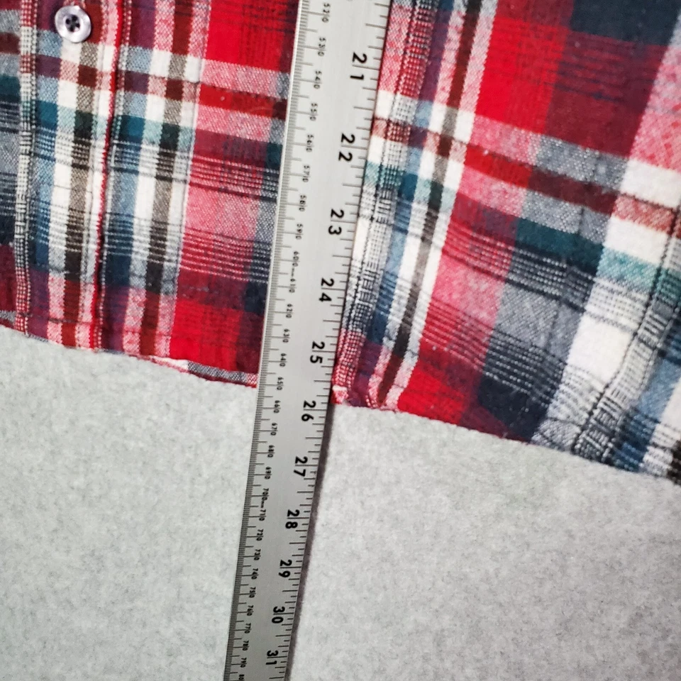 Bolso Volcom Workwear masculino botão para cima XL vermelho xadrez forrado de lona manga longa - Imagem 2 de 4