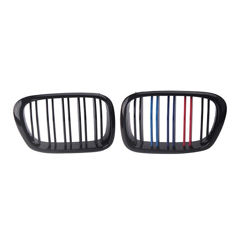 Parachoques delantero negro brillante para 97~03 BMW E39 525i 528i 530i 540i M5 rejilla de riñón Foto 4 de 4