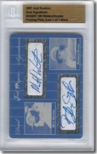MATT WIETERS * Brandon Snyder * Autograph Rookie Auto Plate BGS 1/1