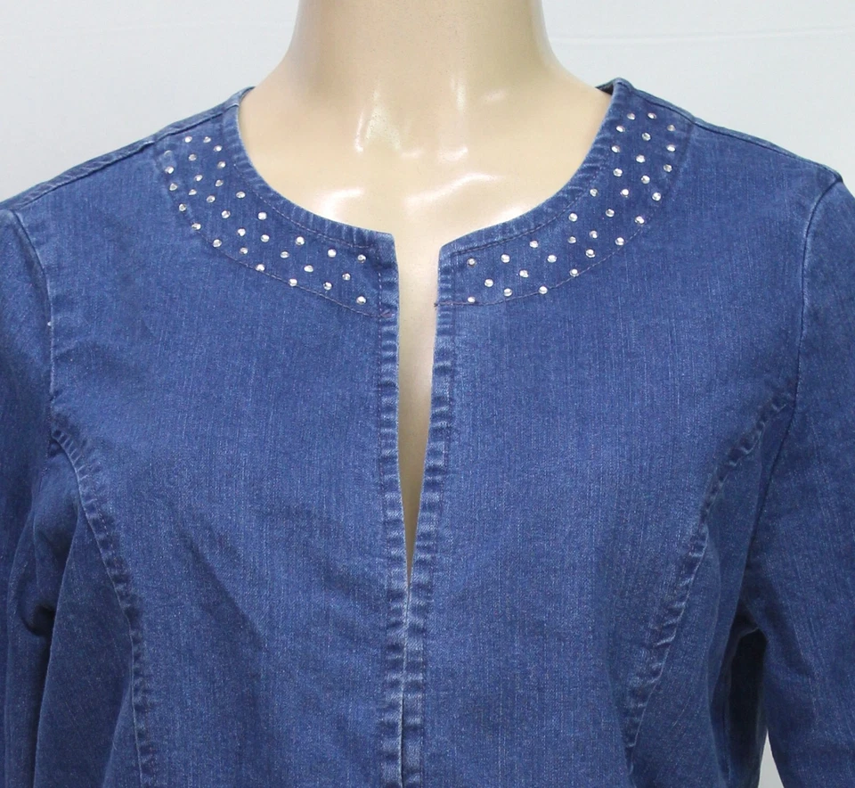 Hearts of Palm женщин легкий куртка с длинным рукавом джинсовой ткани синий миниатюрный размер 8P - Изображение 2 из 4