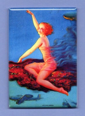 EDWARD MASON EGGLESTON *2X3 FRIDGE MAGNET* ARTIST PAINTING LET'S GO AMERICA ART