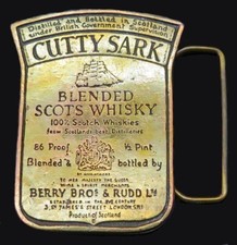 Cutty Sark Blended Scots Whisky Scotch Bergamot Alcohol Vintage Belt Buckle