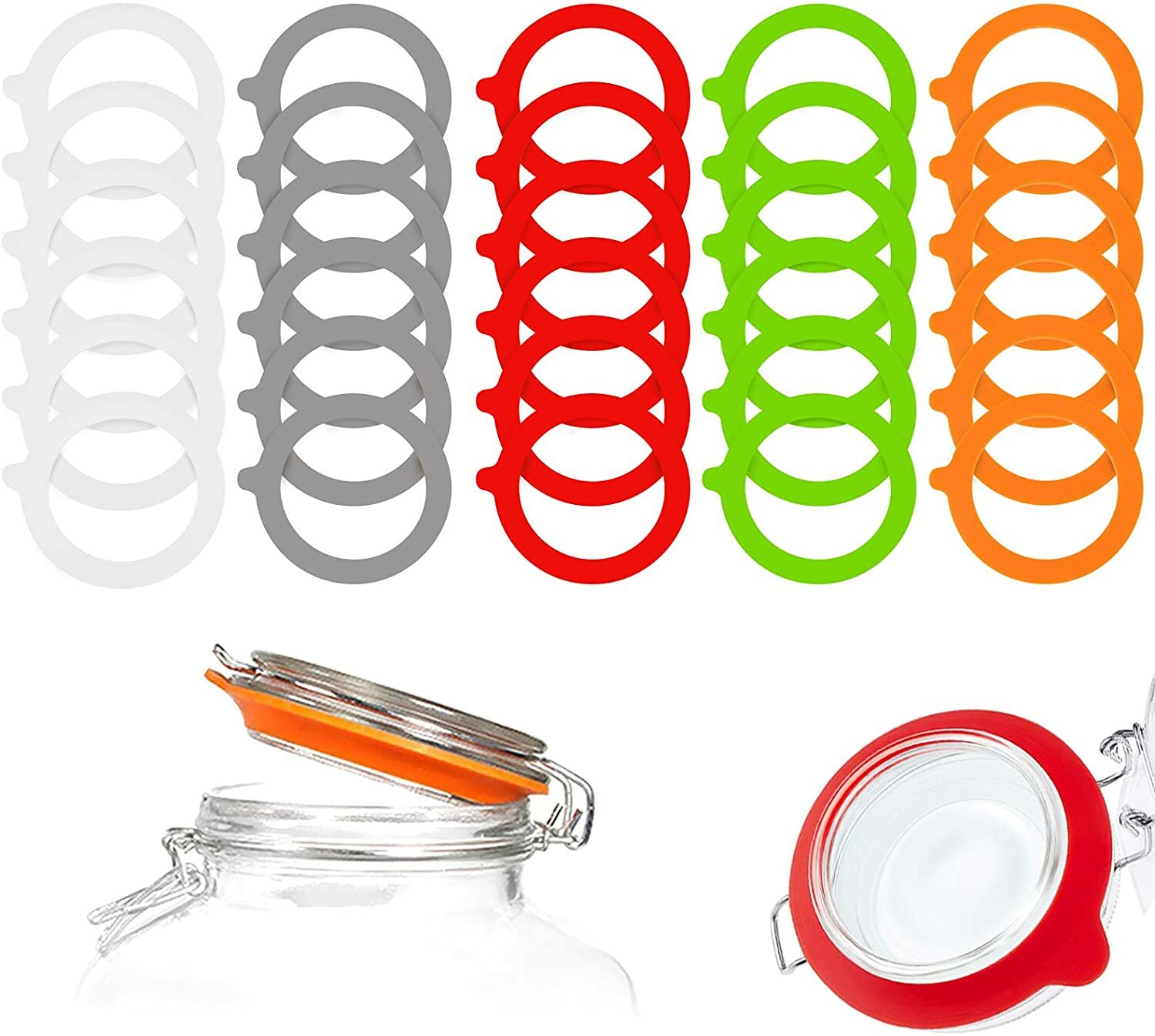 30x Silicone Jar Seals Canning Replacement Gaskets Rings Airtight