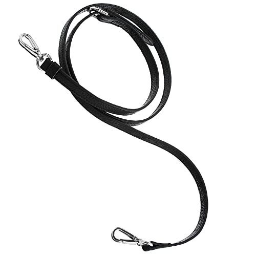 Leather Replacement Crossbody Adjustable Black & Silver Hardware Purse Strap