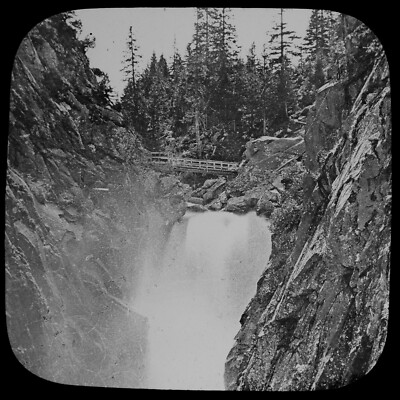 HANDECK THE ARR FALLS C1890 ANTIQUE PHOTOGRAPH Magic Lantern Slide SWISS