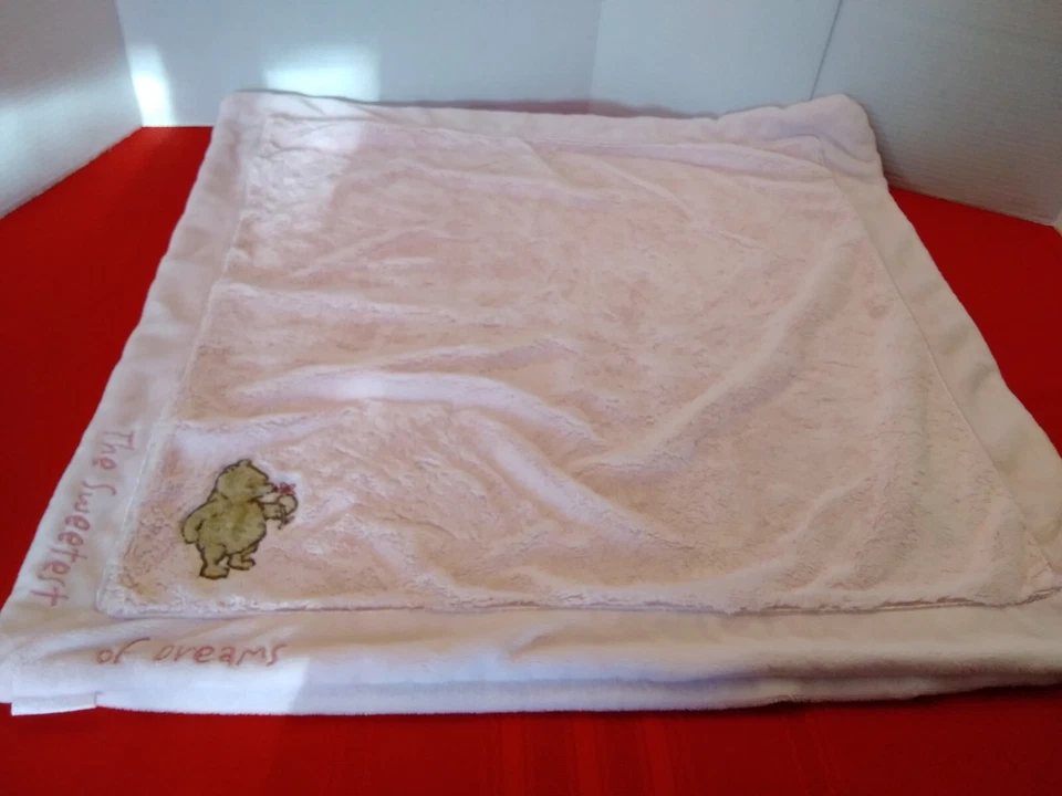 Manta Vintage Disney Winnie Pooh Rosa Bebé El Más Dulce De Los Sueños 27x27 Foto 4 de 4