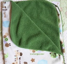 Circo Giraffe Bee Caterpillar Turtle White Plush & Green Sherpa Baby Blanket EUC