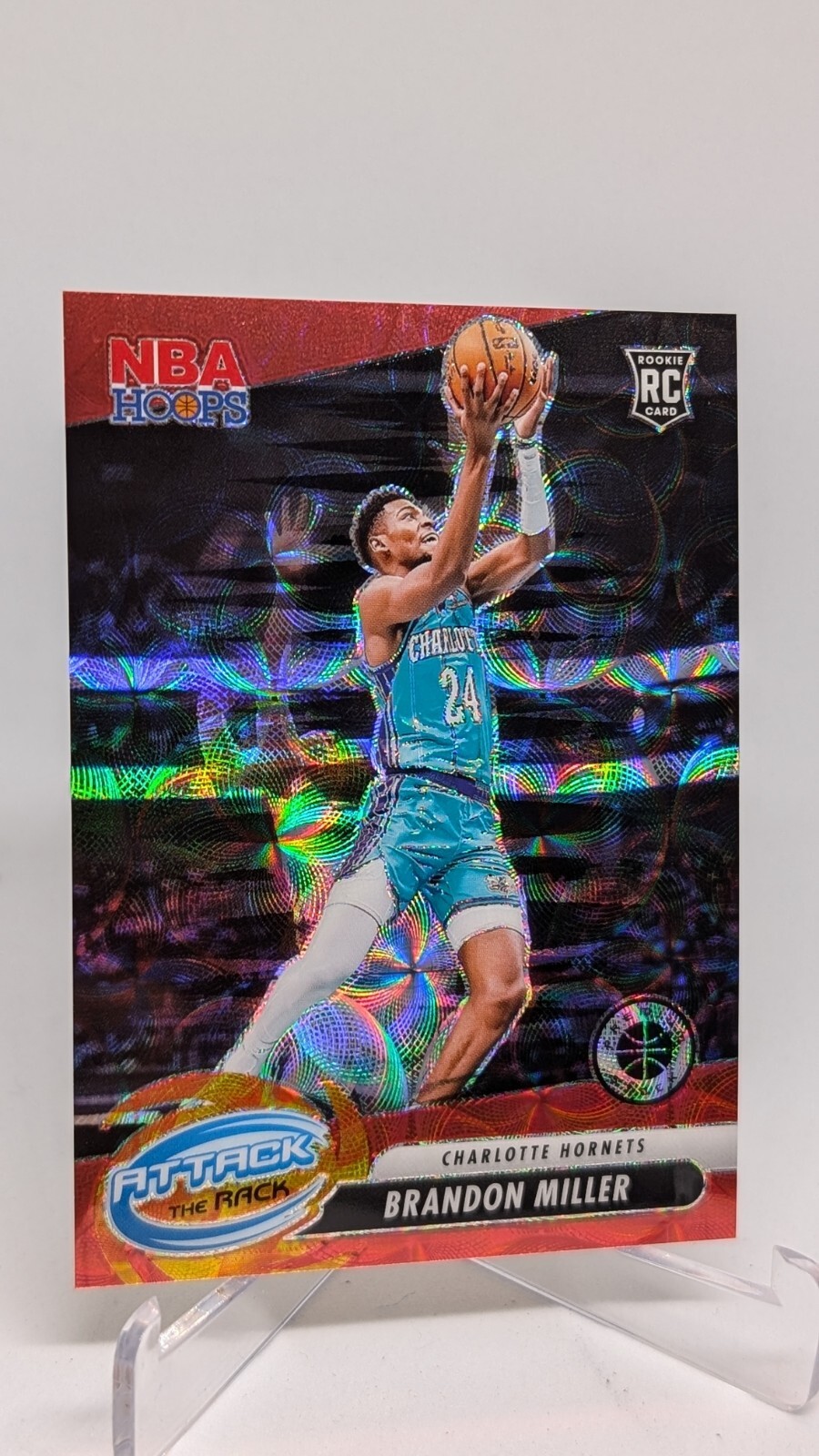 2023-24 Panini Hoops Premium Stock Brandon Miller Attack the Rack RC RED 18/88