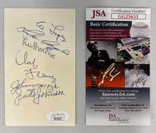 Al Lopez, Etc. Signed x5 Index Card JSA AUTOS J. Johnson/L. MacPhail HOF's NICE!