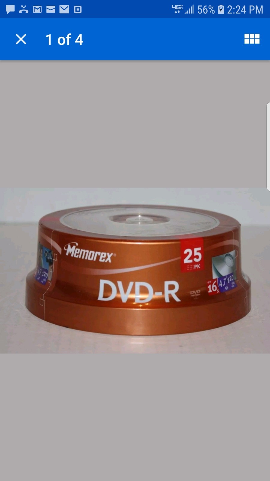 NEW MEMOREX 16x DVD-R 4.7GB 25 SPINDLE
