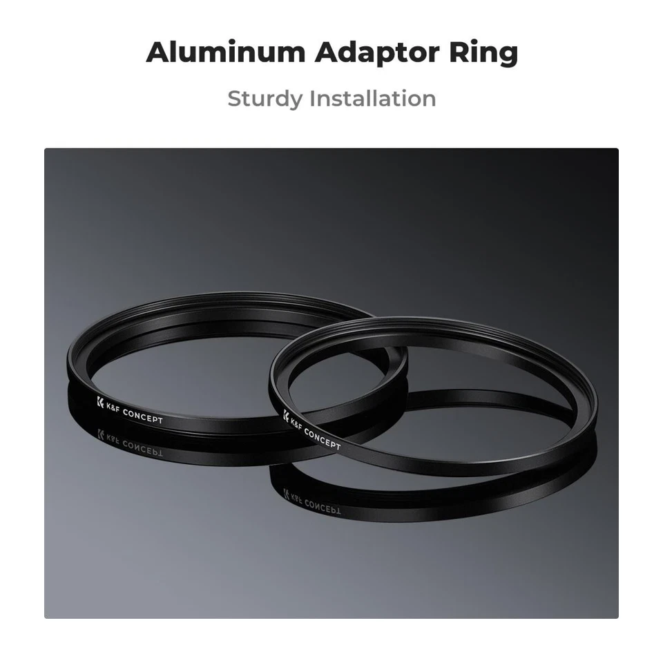 K&F Concept 2 pieces Step Up Ring Aviation-grade Aluminum Filter Adapter Ring - Image 4 of 4