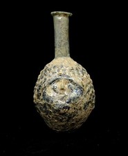 ANTIQUE ROMAN DOUBLE FACE GLASS VASE - 200 AD - ROMAN JANUS GLASS FLASK