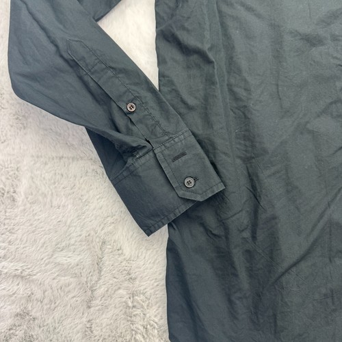 Diesel Shirt Mens Small Black Cotton Long Sleeve Round Hem Button Down Military - Picture 2 of 8