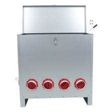 85-120LBS Capacity Chicken Feeder No Waste 6-Ports Automatic Poultry Feeder