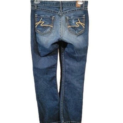 BKE Buckle Kate Low Rise Bootcut Jeans Size 30 x 30.5 Thick Stitch Dark Wash