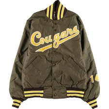 Old Clothes Ripon Padded Nylon Stadium Jacket Award Varsity Made In Usa Men'S L