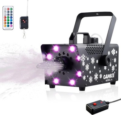Snow Machine, 800W Snow Making Machine with 8 LED RGB Lights &13 Lighting Effect
