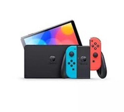 Nintendo Switch | OLED Model w/ Neon Red & Neon Blue Joy-Con | EXCELLENT |