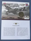 2008 Guernsey £5 Coin PNC. 90 Anniversary RAF. Spitfire. Info Card. 04990.