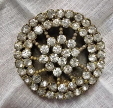 Antique Hatpin 1 3/4' Clear Rhinestone Hat Pin Beautiful collectable