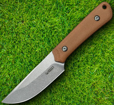 Kubey Thorn Fixed Knife 2.88'' 14C28N Sandvik Steel Blade Brown Micarta Handle