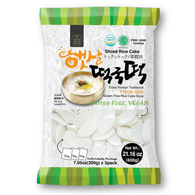 Korean Sliced Rice Cakes   Tteokbokkik Rice Cake Non-GMO 7.05 Ounce (Pack of 3)