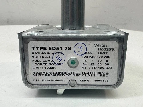 Emerson White-Rodgers Fan Limit Control with 11" Element 5D51-78 DAMAGED