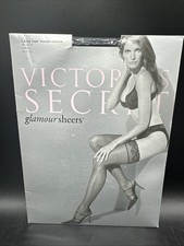 NEW Victoria's Secret Black Glamour Sheers Lace Top Thigh Highs- Size Small- USA