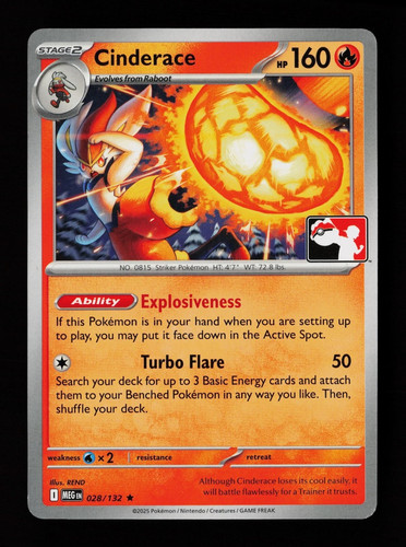 Cinderace 028/132 Prize Pack Series 8 Cosmos Holo