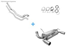  Edelstahl Duplex Racinganlage ab Kat Peugeot 206 RC je 90mm rund scharf
