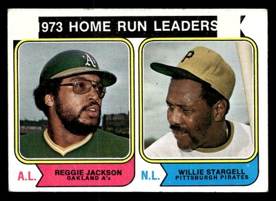 1974 Topps #202 Leaders (Reggie Jackson / Willie Stargell) *Low Grade*