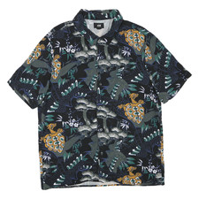 H&M Noir Hommes Motif Chemise M Coton Mélange Bouton Col Décontracté