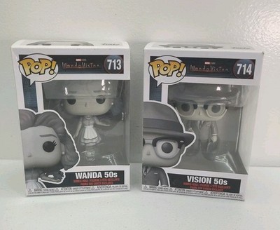 Lot Of 2 Funko Pop! Wanda Vision 713 714 Wandas 50s Vision 50s Pre-owned 