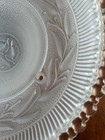 Pair Of Vintage  Light Shades Mid Century Semi Flush Mount Blue Dome Floral — photo 6