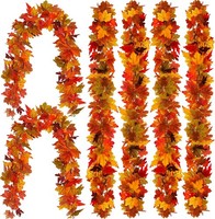 KüNstliche Ahornblatt Girlande 1,7M 6 StüCk Herbstdeko FüR Party Zuhause Kamin