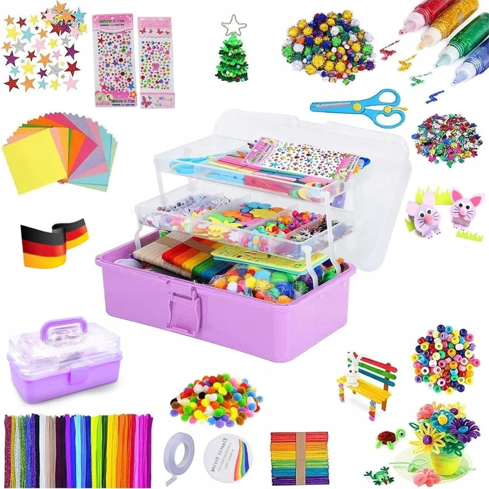 Bastelset Kinder 3000Pcs-Kunst und DIY Handwerk Kleine Mädchen Bastelzubehör Set - Bild 2 von 4