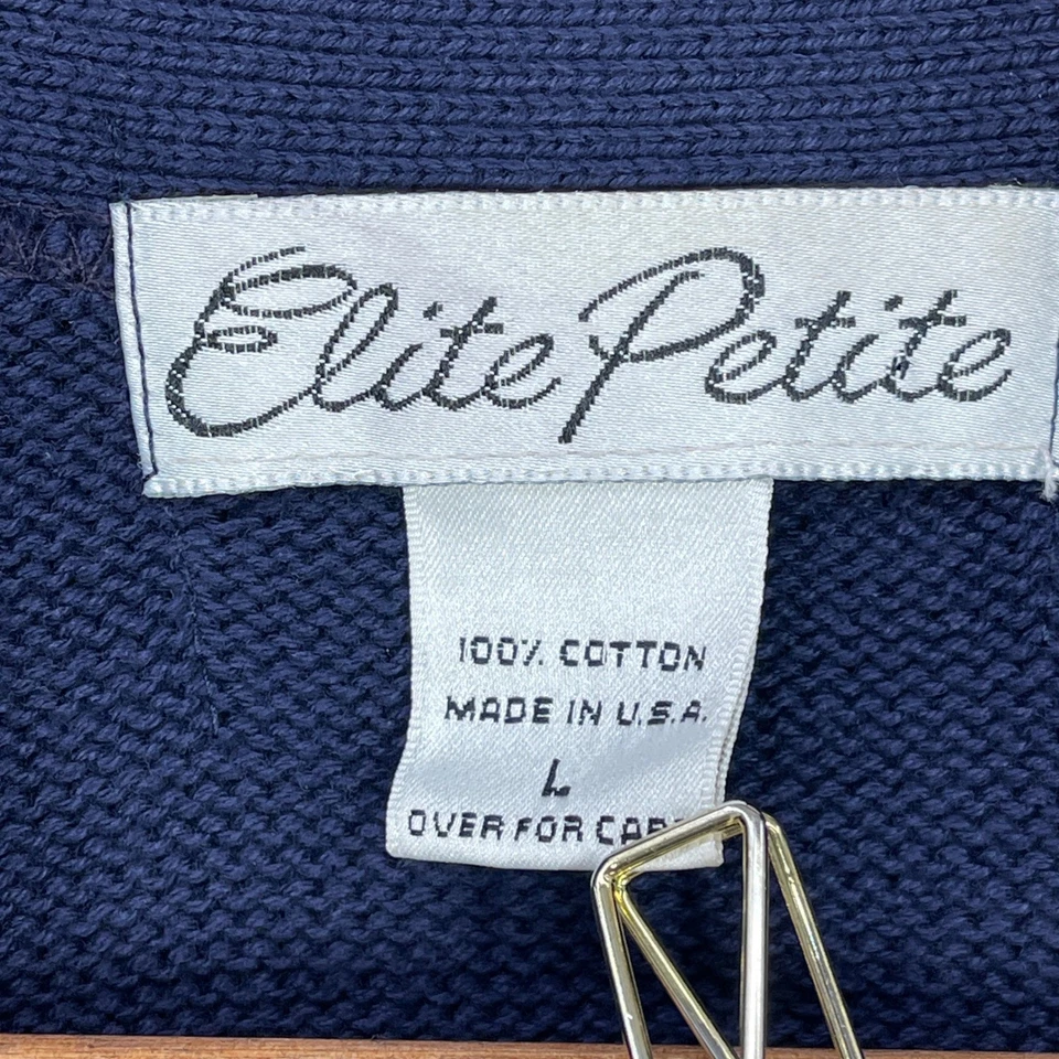 Cárdigan Suéter Vintage Mujer Cresta Cottage Academia Retro EE. UU. Talla L Azul Foto 4 de 4