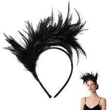 Feather Headband For Women Fascinator Cocktail Wedding Party Accessories