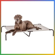 Large Dog Bed Elevated Cooling Mesh X-Large 60x37 Grey Breathable Pet
