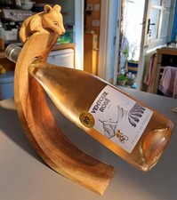 Ancienne bouteille de vin indonésienne sagesse suar bois balance/support souris sculptée à la main