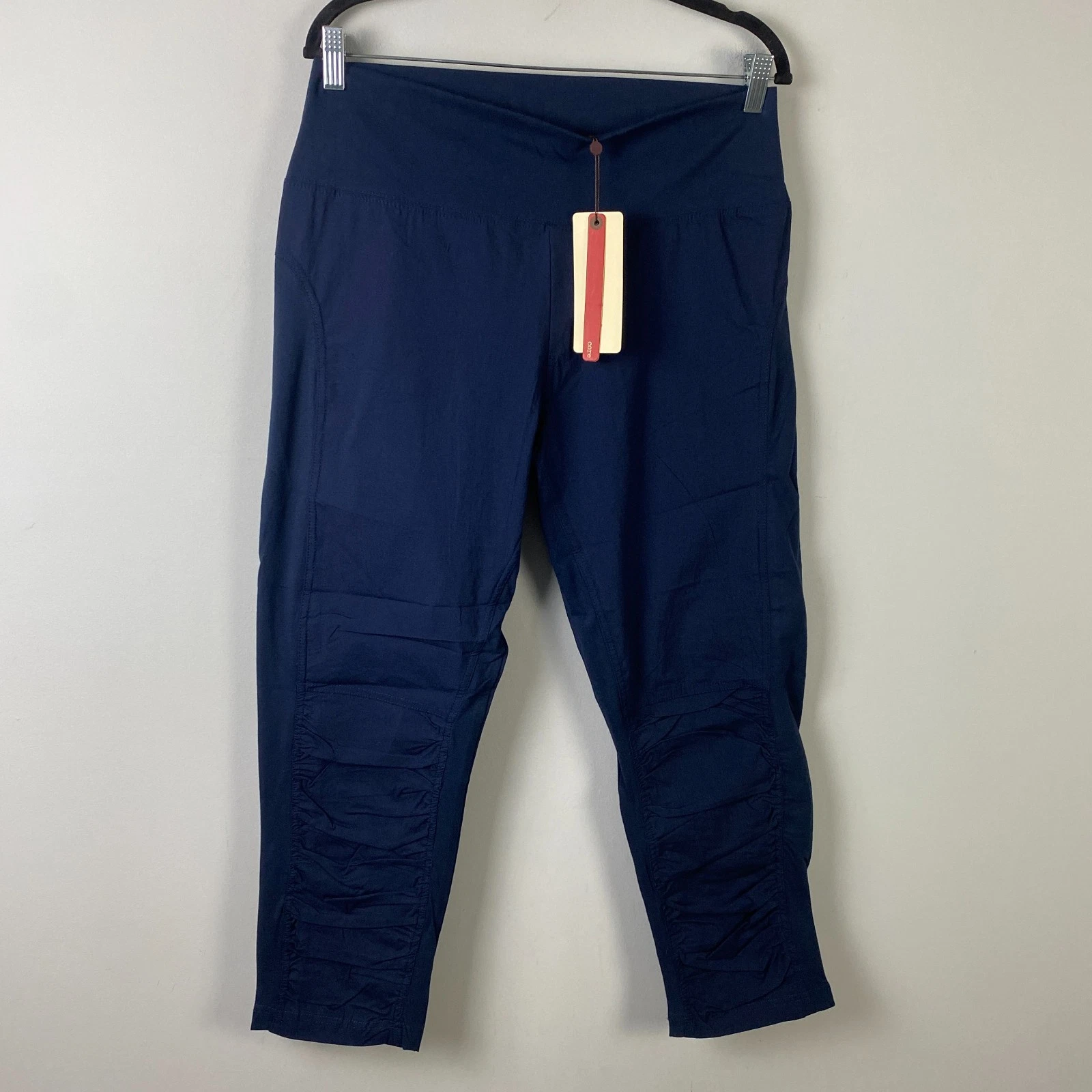 XCVI Wearables High Waist Jetter Crop Pants Womens XL Navy Blue Pull On