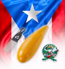 Puerto Rico Music Plastic Guiro Instrument with Scraper   Traditional Puerto ...